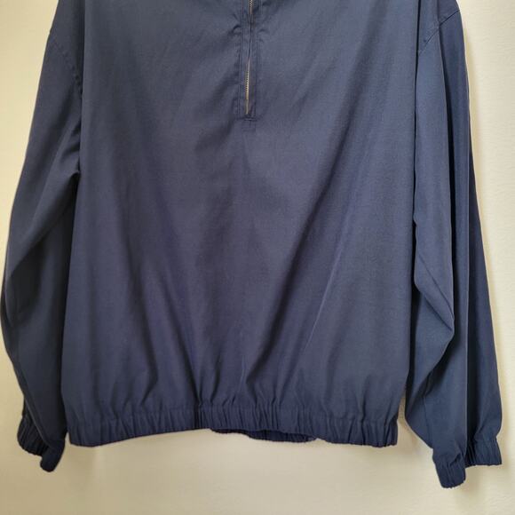 Eddie Bauer Golf Pullover 1/4 Zip Navy Blue Jacket Rain Resistant Medium Active - Picture 4 of 14